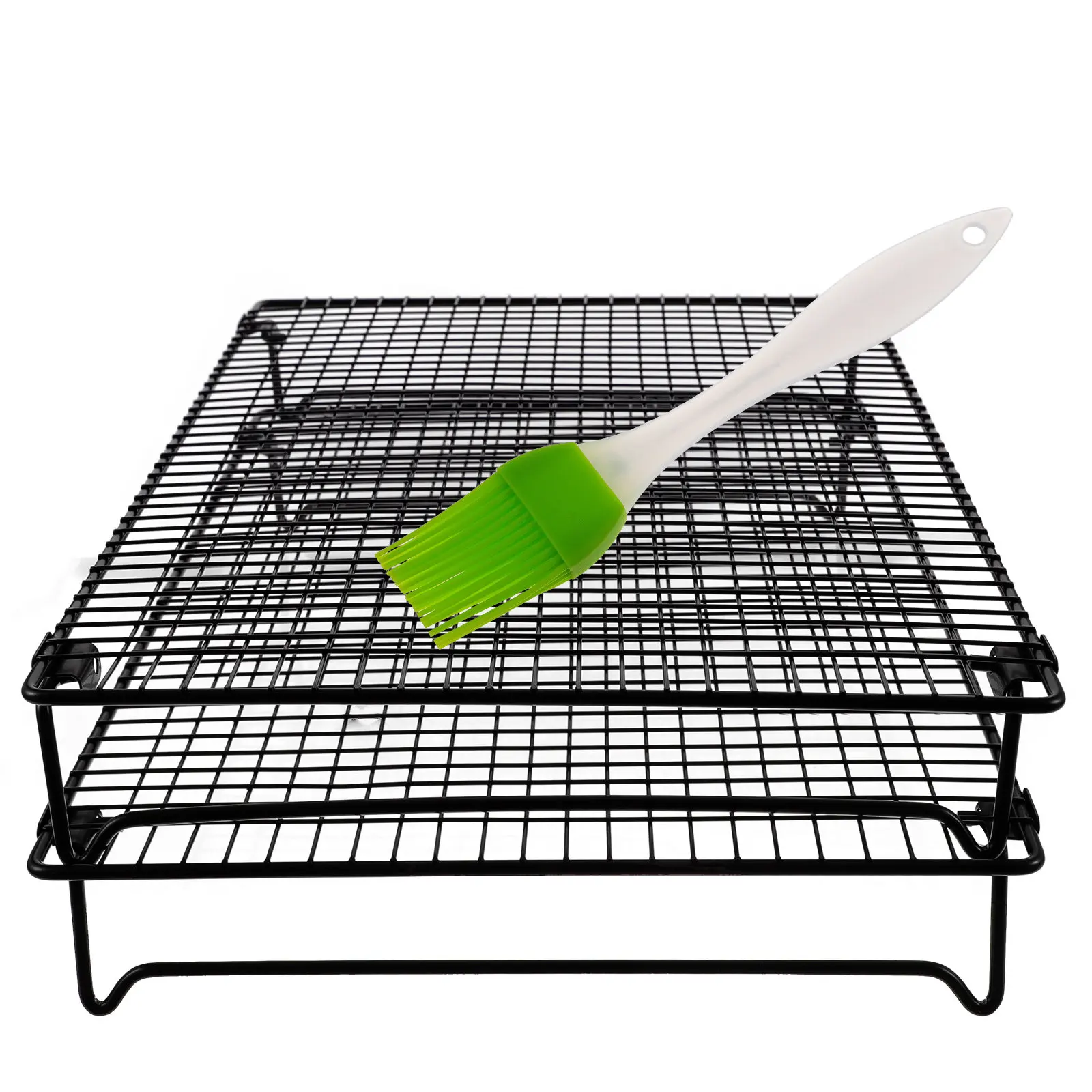 1 Set Stackable Cooling Rack Two-Layered Carbon Steel Cooling Rack Drying Rack Cookie Rack with Oil Brush for Baking
1 Set Stackable Cooling Rack Two-Layered Carbon Steel Cooling Rack Drying Rack Cookie Rack with Oil Brush for Baking