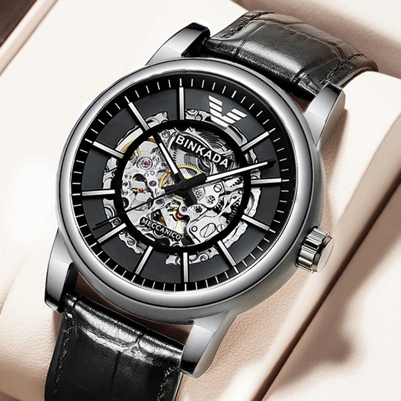 BINKADA 2025 Men Automatic Watch Top Brand Luxury Leather Waterproof Hollow Mechanical Wristwatch Fashion Skeleton Watches Mens
BINKADA 2025 Men Automatic Watch Top Brand Luxury Leather Waterproof Hollow Mechanical Wristwatch Fashion Skeleton Watches Mens