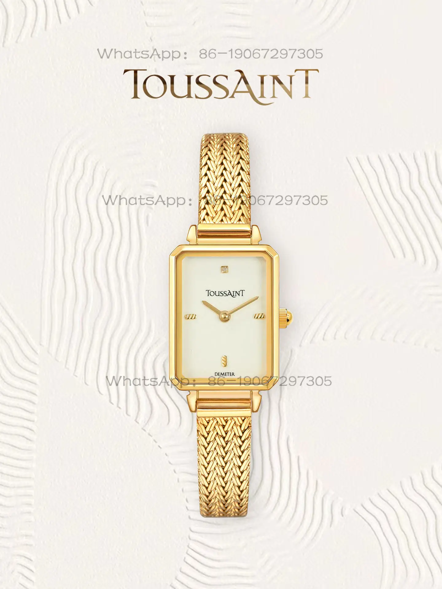 TOUSSAINT New Toussaint Golden Wheat Ear Diamond Women's Small Gold Watch Sugar Cube Watch, Dune
TOUSSAINT New Toussaint Golden Wheat Ear Diamond Women's Small Gold Watch Sugar Cube Watch, Dune