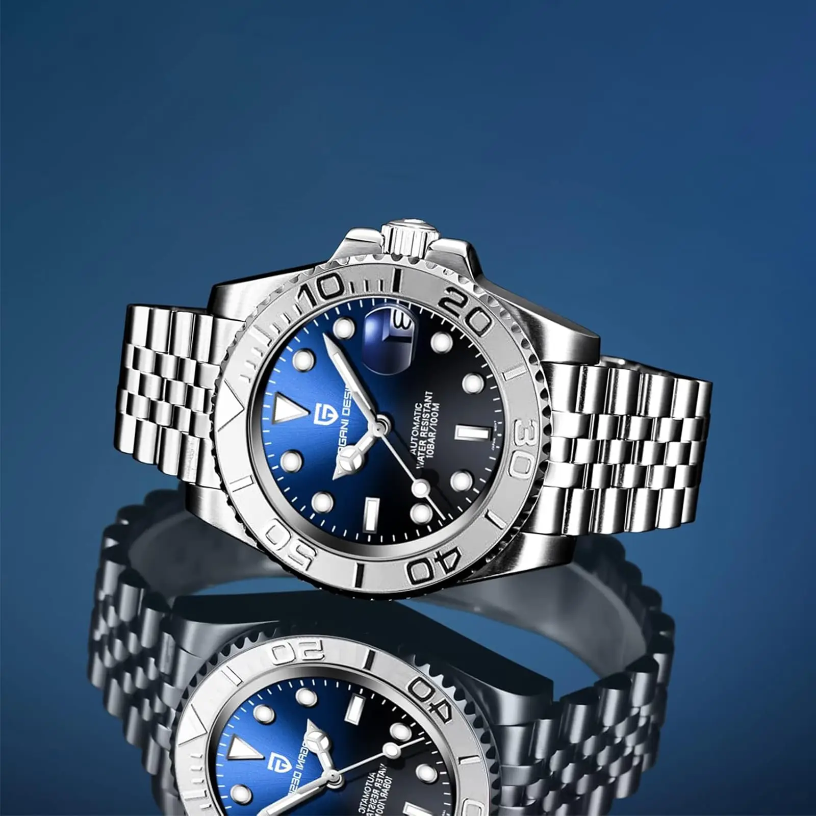 Pagani Design 1651 Men's Watch Automatic NH35 Mechanical Watch Stainless Steel Sapphire Glass Rotating Bezel 100m Waterproof Lum
Pagani Design 1651 Men's Watch Automatic NH35 Mechanical Watch Stainless Steel Sapphire Glass Rotating Bezel 100m Waterproof Lum