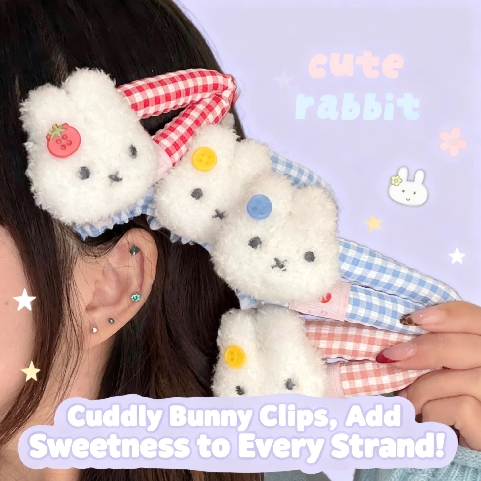 1/3 Pcs Miffy Cartoon Rabbit Plush Hair Clip Cute Checkered Fringe Sweet Side Bending Brand Hairpin Accessory
1/3 Pcs Miffy Cartoon Rabbit Plush Hair Clip Cute Checkered Fringe Sweet Side Bending Brand Hairpin Accessory