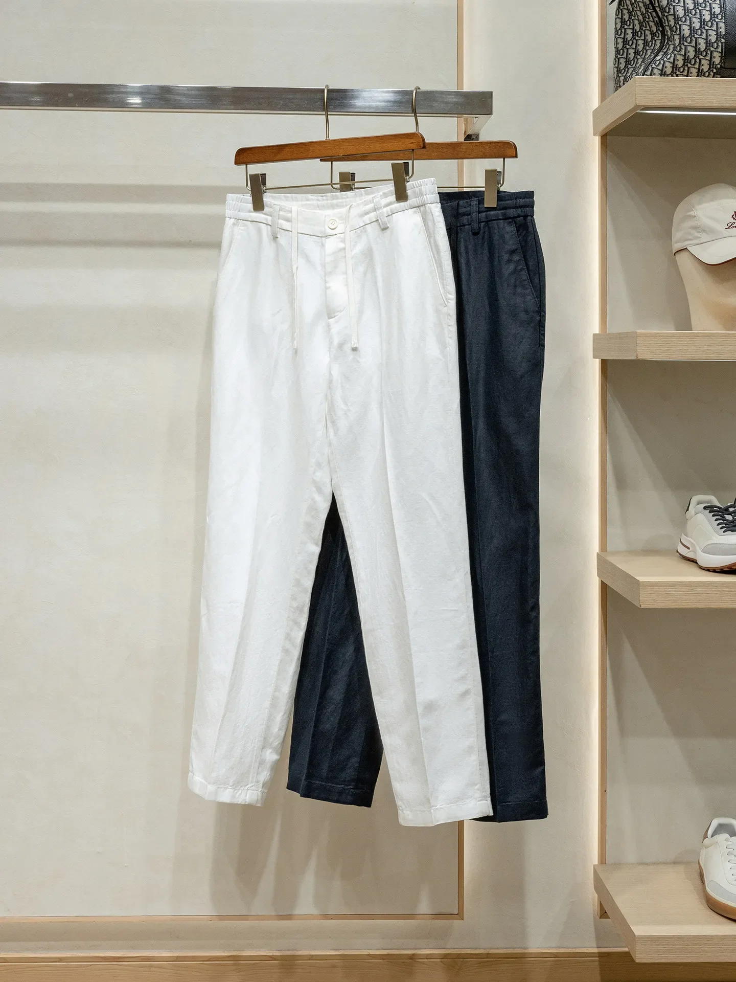 "Linen + cotton" blend comfortable and breathable, drape elastic waist straight-leg casual pants
"Linen + cotton" blend comfortable and breathable, drape elastic waist straight-leg casual pants