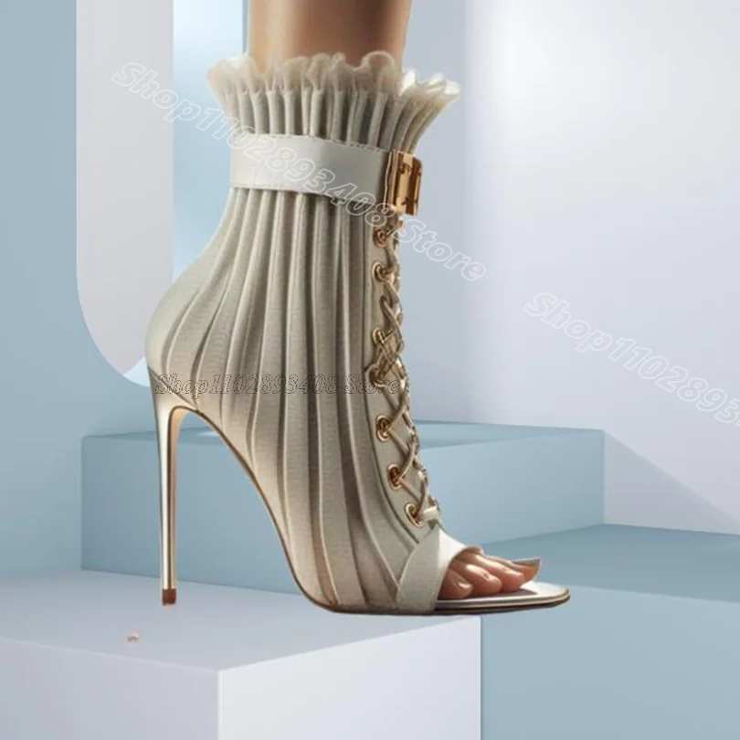 Lace up Trim Stiletto Sandal Boots Open Toe New Fashion Summer Party Casual Women Sexy Sandal Boots 2025 Zapatos Para Mujere
Lace up Trim Stiletto Sandal Boots Open Toe New Fashion Summer Party Casual Women Sexy Sandal Boots 2025 Zapatos Para Mujere