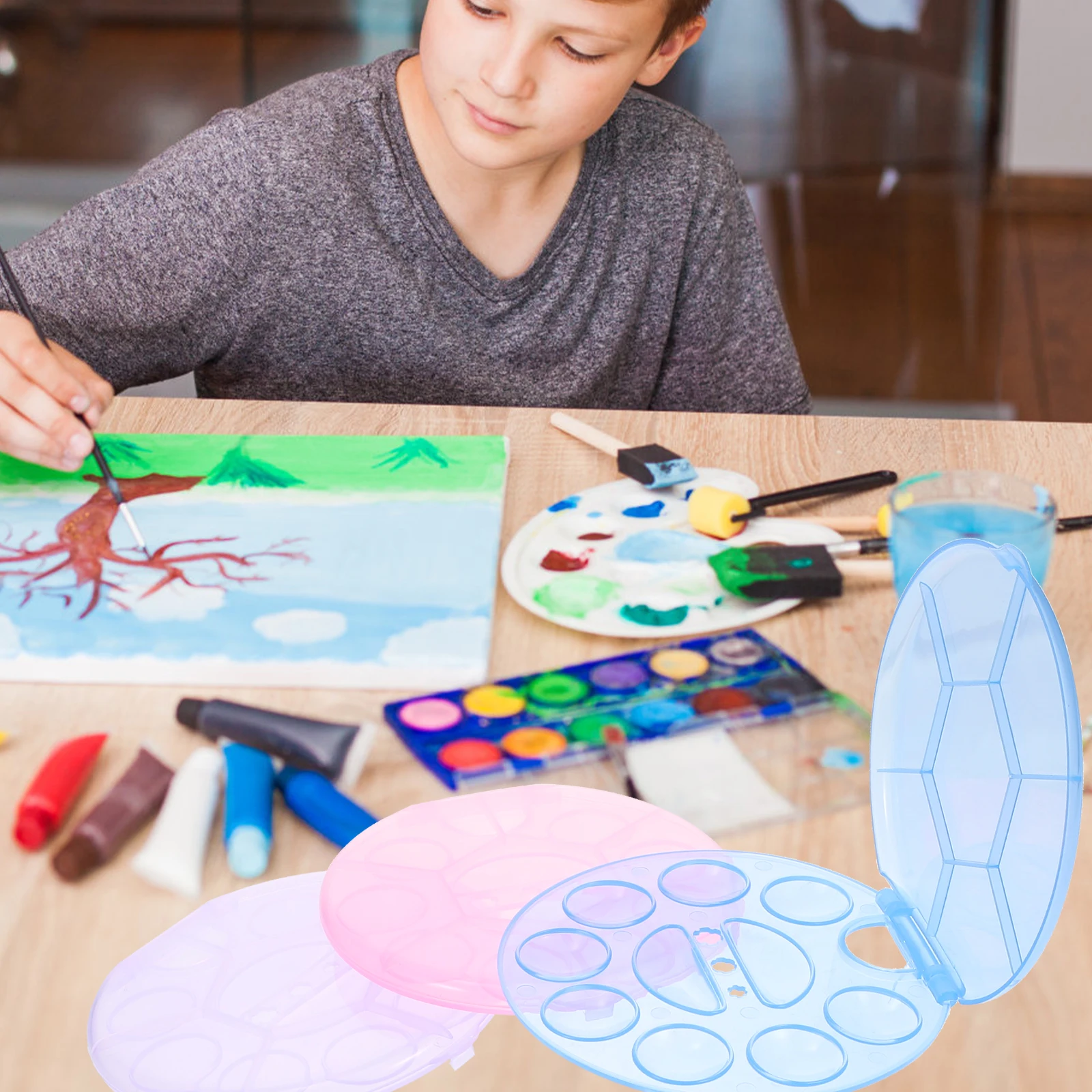 3 Pcs Palette Paint Trays Plastic High Quality Durable Craftsmanship Lightweight Easy Clean Art Supplies Watercolor Painting 
3 Pcs Palette Paint Trays Plastic High Quality Durable Craftsmanship Lightweight Easy Clean Art Supplies Watercolor Painting