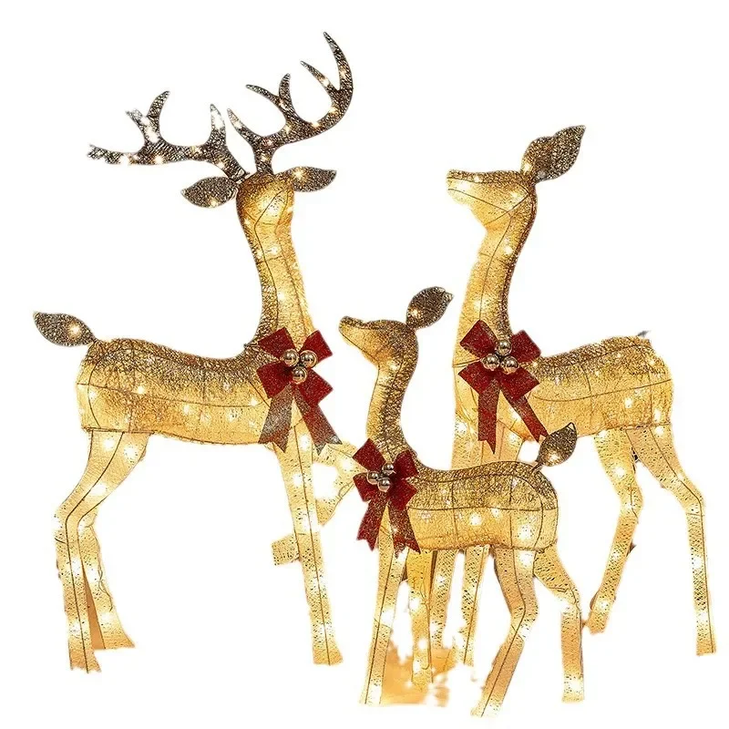Elk Ornament Christmas Deer Ornament Set Hotel Shopping Mall Window Luminous Iron Art
Elk Ornament Christmas Deer Ornament Set Hotel Shopping Mall Window Luminous Iron Art