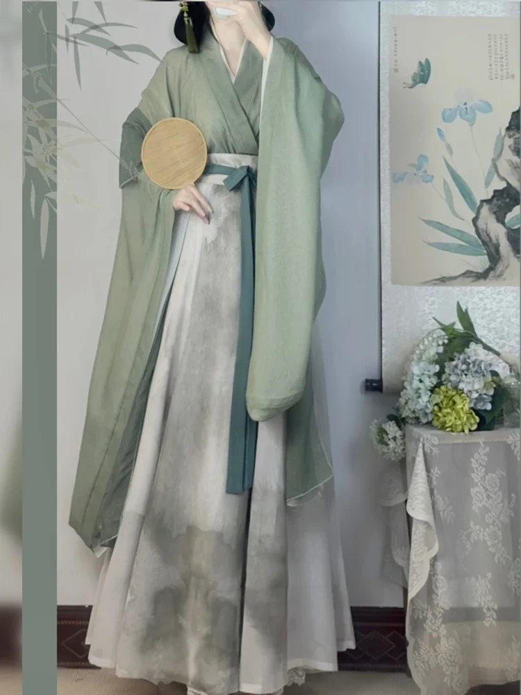 Hanfu female Southern and Northern dynasties large sleeve Confucian one-piece waist skirt slimming 5-piece set summer women
Hanfu female Southern and Northern dynasties large sleeve Confucian one-piece waist skirt slimming 5-piece set summer women