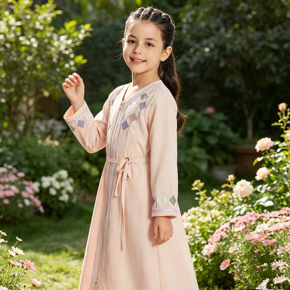 Muslim Kids Girls Zipper Front Abaya Morocco Kaftan Islamic Child Maxi Dress Eid Ramadan Dubai Turkey Casual Robe
Muslim Kids Girls Zipper Front Abaya Morocco Kaftan Islamic Child Maxi Dress Eid Ramadan Dubai Turkey Casual Robe