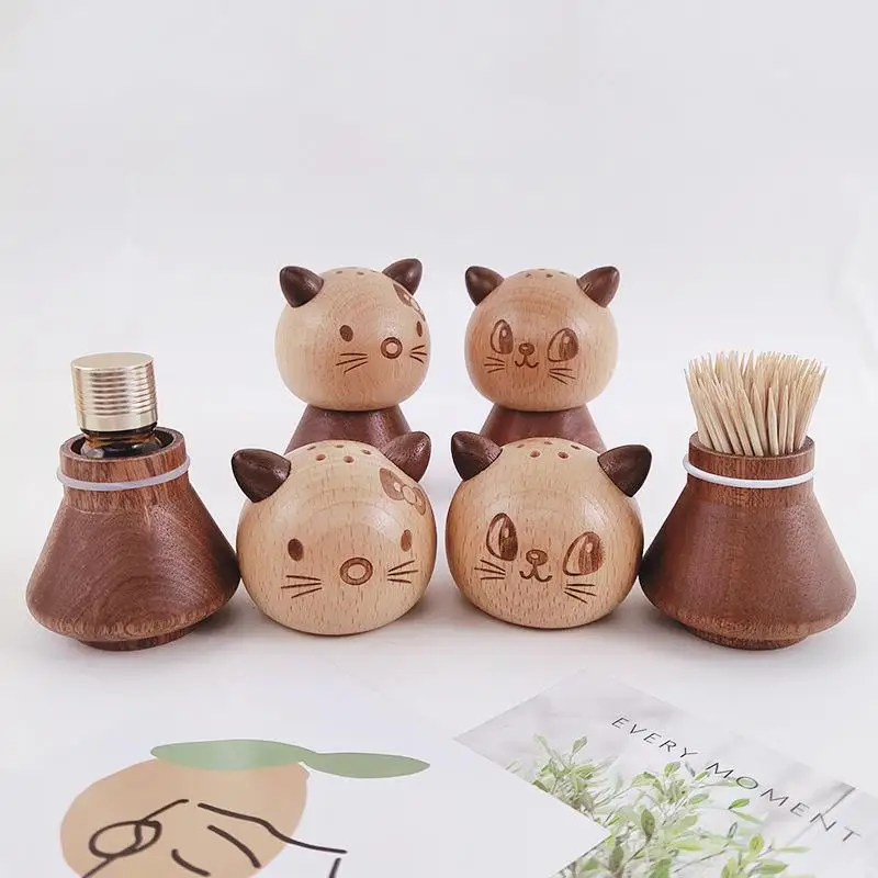 Portable Wooden Toothpicks Storage Box Cartoon Cat Decoration Multifunctional Cat Toothpick Holder Decoration for Kitchen
Portable Wooden Toothpicks Storage Box Cartoon Cat Decoration Multifunctional Cat Toothpick Holder Decoration for Kitchen