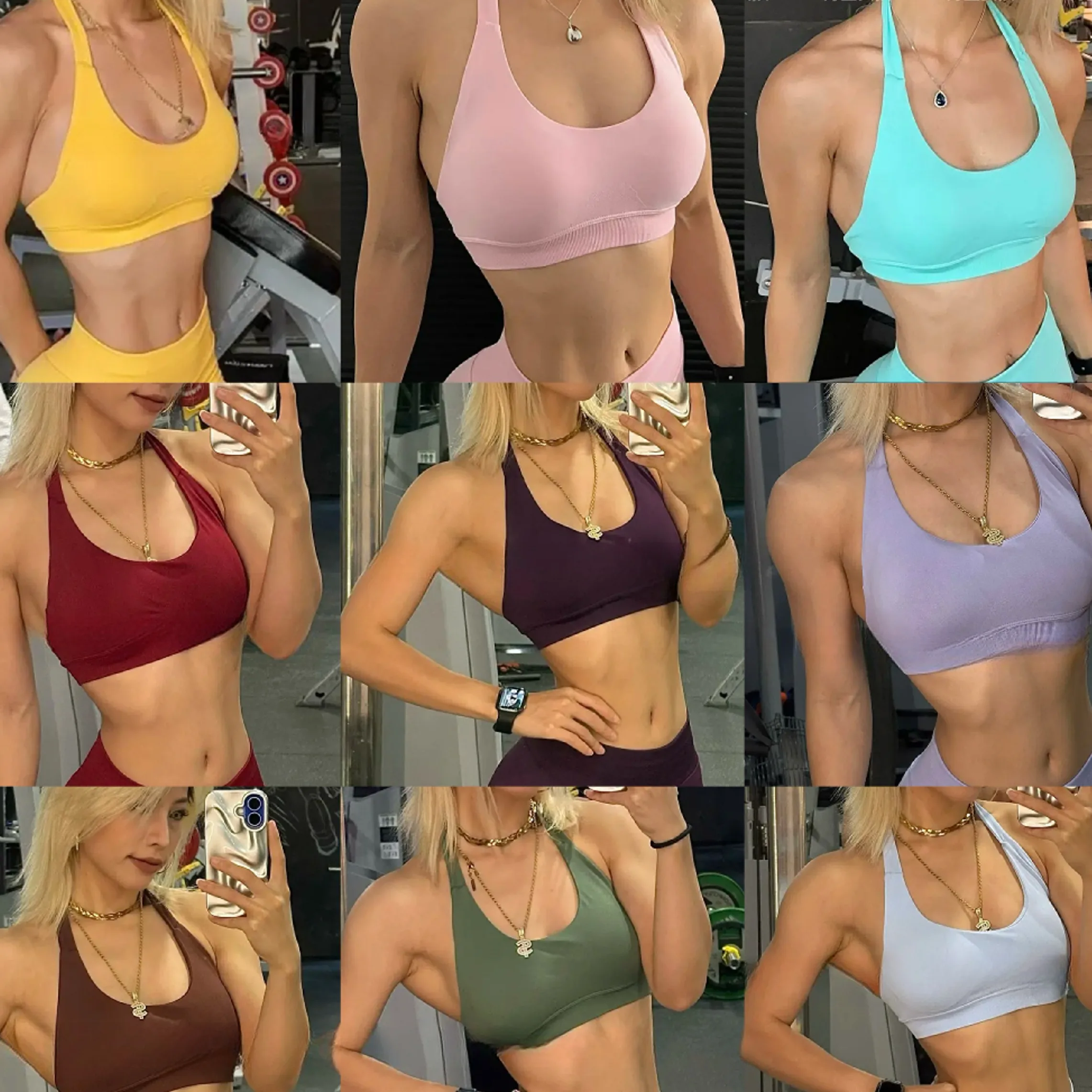 No Logo Women Sports Bra Halter Neck Strap Open Back Bra Fitness Yoga Top Underwear Midium Support Workout Clothes Gym Crop Top
No Logo Women Sports Bra Halter Neck Strap Open Back Bra Fitness Yoga Top Underwear Midium Support Workout Clothes Gym Crop Top
