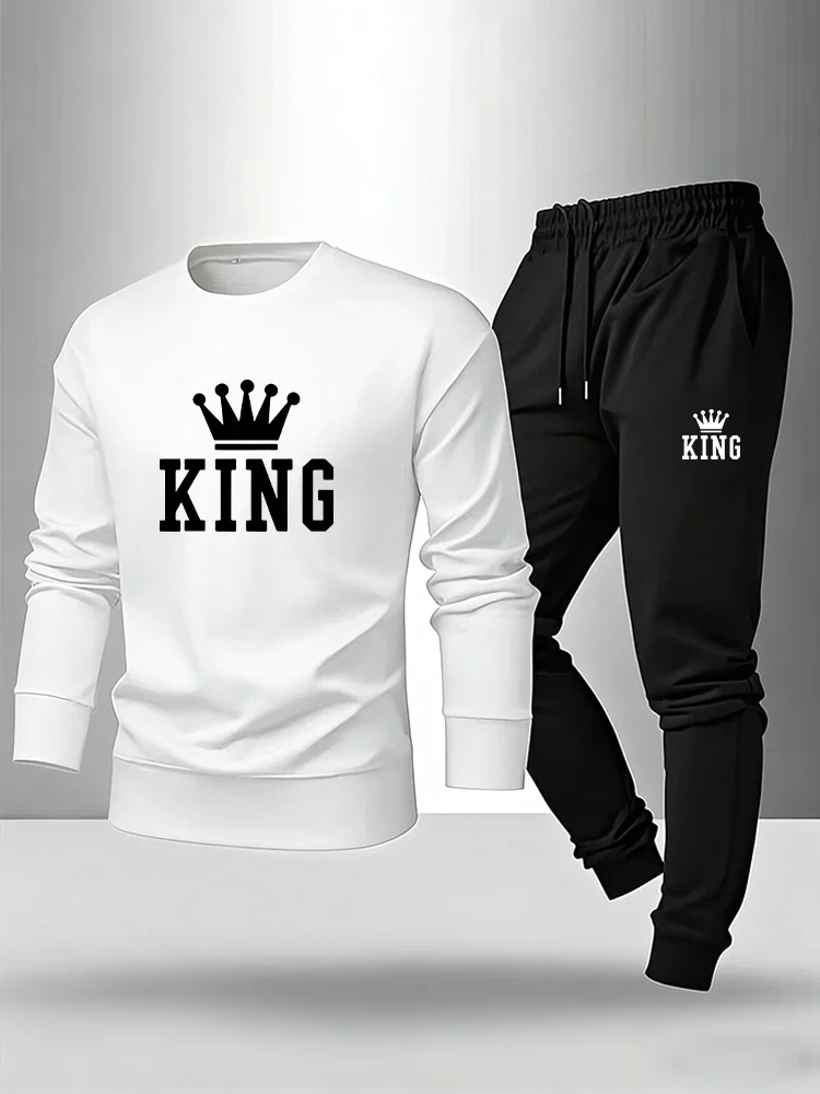 King Mens Tracksuit Casual O-Neck Sweatshirt Suit Outdoor Sports Fitness Man Clothing Best Seller Outfits New Jogging 2 Pcs Sets
King Mens Tracksuit Casual O-Neck Sweatshirt Suit Outdoor Sports Fitness Man Clothing Best Seller Outfits New Jogging 2 Pcs Sets