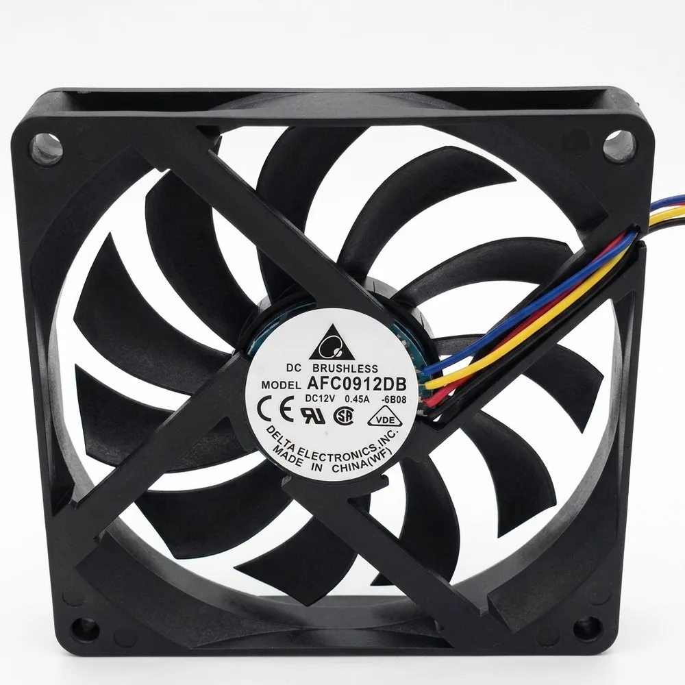 For Delta AFC0912DB 9025 DC12V 0.45A 9CM 4-Wire PWM Mute Cooling Fan
For Delta AFC0912DB 9025 DC12V 0.45A 9CM 4-Wire PWM Mute Cooling Fan