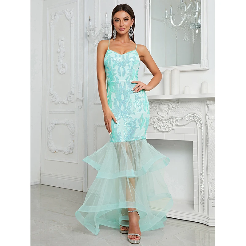 2024 Summer Fashion New Sexy Spaghetti Strap V Neck Mesh Ruffle Elegant sequined Party Cocktail Prom Evening Long dresses
2024 Summer Fashion New Sexy Spaghetti Strap V Neck Mesh Ruffle Elegant sequined Party Cocktail Prom Evening Long dresses