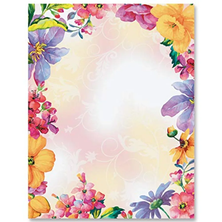 Brilliant Bouquet Border Paper, Full-Color Floral Design on White Background, 8.5 x 11, Acid-Free, Stationery for Invitations,
Brilliant Bouquet Border Paper, Full-Color Floral Design on White Background, 8.5 x 11, Acid-Free, Stationery for Invitations,