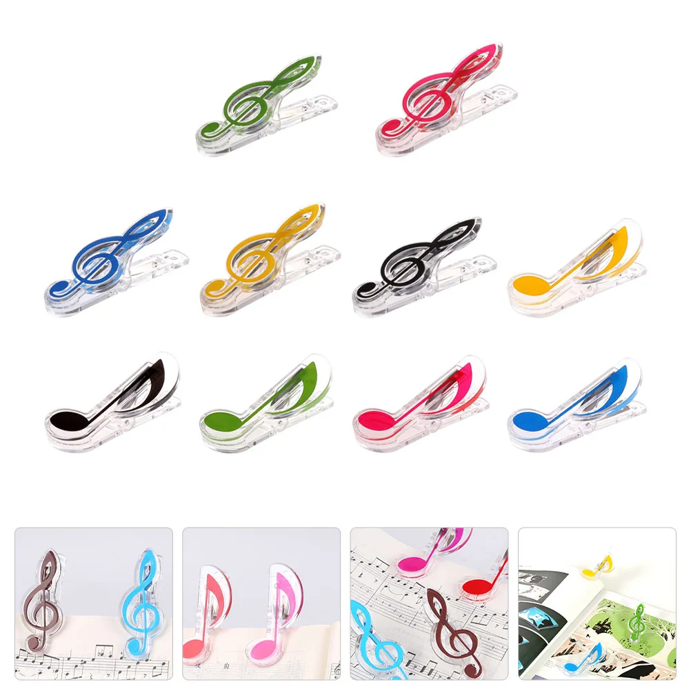 10 Pcs Sheet Note Clips Book Mark and Page Holder Plastic Musical Notes Holders
10 Pcs Sheet Note Clips Book Mark and Page Holder Plastic Musical Notes Holders