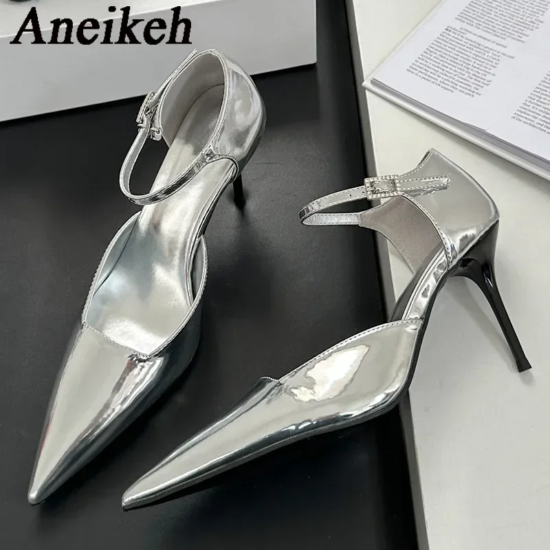 Aneikeh Street Style Buckle Strap Women Silver High Heels Pointed Thin High Heels Banquet GLADIATOR Party Shoes Zapatos De Mujer
Aneikeh Street Style Buckle Strap Women Silver High Heels Pointed Thin High Heels Banquet GLADIATOR Party Shoes Zapatos De Mujer