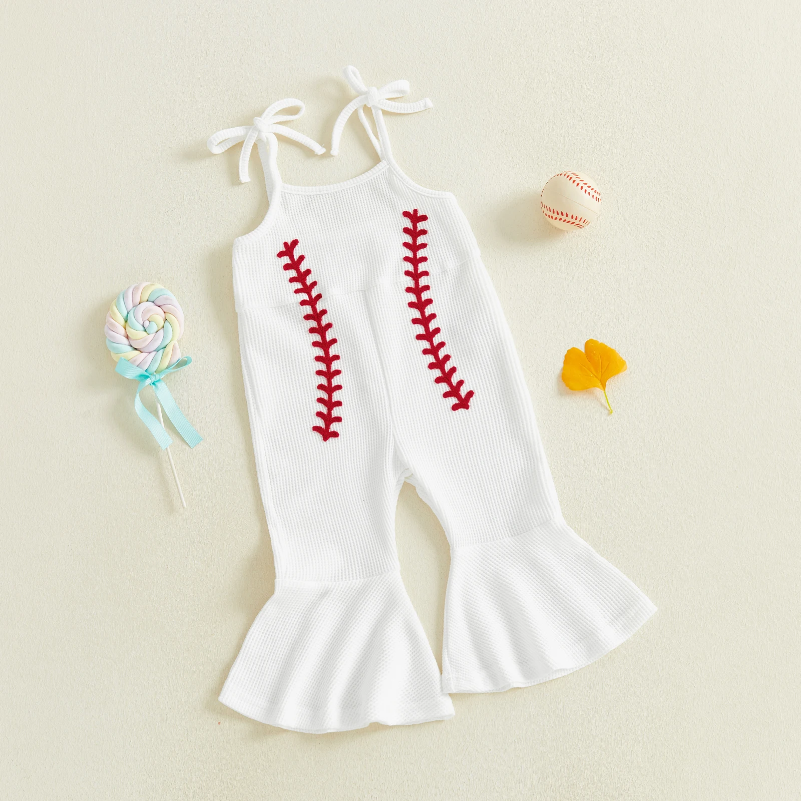 Children Baby Girls Bell-Bottom Overalls Toddler Sleeveless Romper Cotton Knitted Jumpsuits Infant Baseball Embroidery Clothes
Children Baby Girls Bell-Bottom Overalls Toddler Sleeveless Romper Cotton Knitted Jumpsuits Infant Baseball Embroidery Clothes
