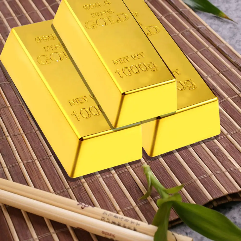 1Pcs Simulation Gold Brick Plastic Decorative Prop Paperweight Door Stop Creative Gold Bar Gift Simulation Plastic
1Pcs Simulation Gold Brick Plastic Decorative Prop Paperweight Door Stop Creative Gold Bar Gift Simulation Plastic