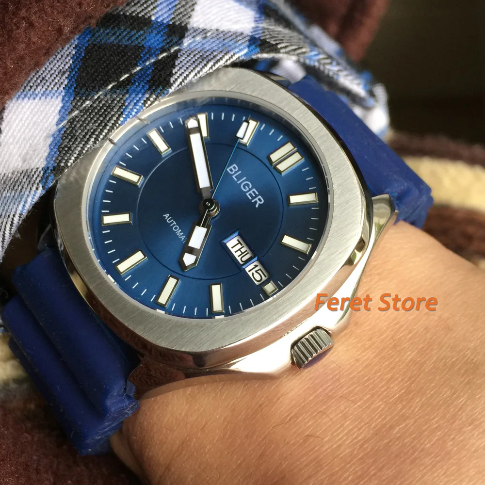 Bliger new men's watch NH36 automatic mechanical watch 40mm stainless steel case sapphire glass blue dial gift luminous watch
Bliger new men's watch NH36 automatic mechanical watch 40mm stainless steel case sapphire glass blue dial gift luminous watch