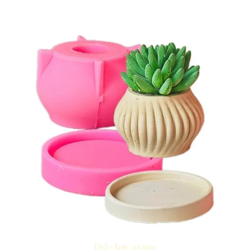 40GB Versatile Silicone Flowerpot Mold Concrete Molds Striped Pattern DIY Vase Mold
40GB Versatile Silicone Flowerpot Mold Concrete Molds Striped Pattern DIY Vase Mold