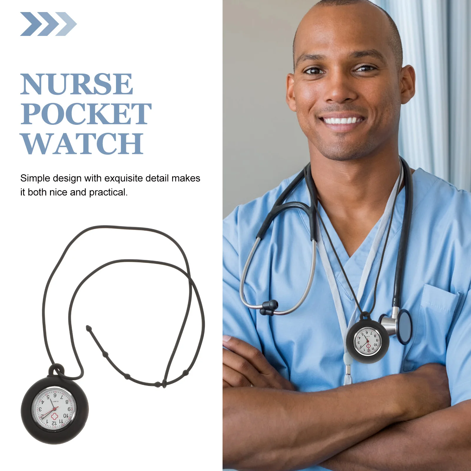 Silicone Hanging Pocket Watch for Nurses Women Clip-on Portable Nurse Watches Lanyard Black Women's Medical Timepiece
Silicone Hanging Pocket Watch for Nurses Women Clip-on Portable Nurse Watches Lanyard Black Women's Medical Timepiece