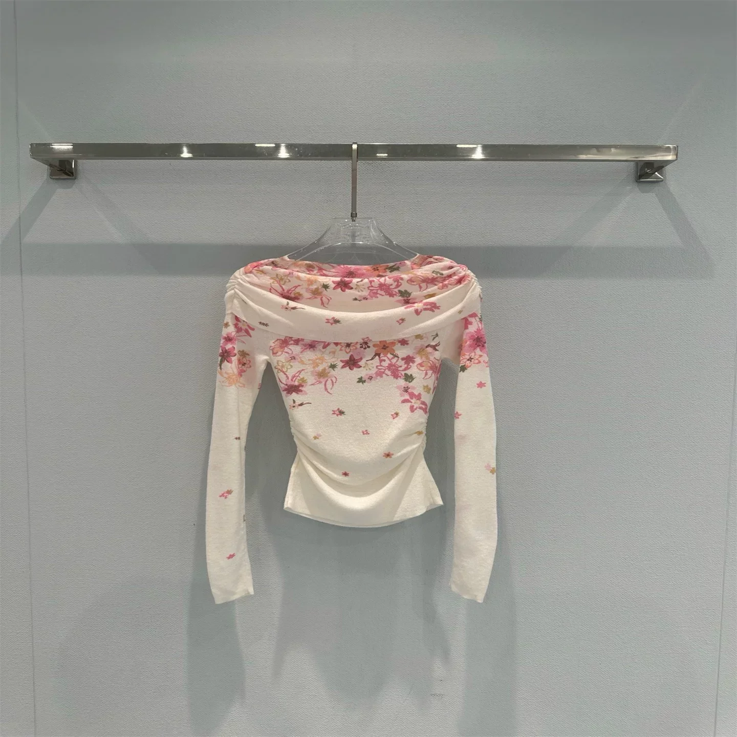 Elegant Ladies Beige Top Fashion Slash Neck Knitted Sweater Casual Women's Printed Flowers Slim Pullover
Elegant Ladies Beige Top Fashion Slash Neck Knitted Sweater Casual Women's Printed Flowers Slim Pullover