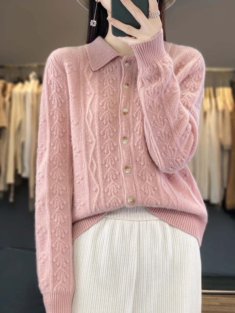 New Chic Women Thick Cardigan Sweater High Quality 100% Merino Wool Twist Flower Cashmere Knitwear Female Autumn Winter Clothes
New Chic Women Thick Cardigan Sweater High Quality 100% Merino Wool Twist Flower Cashmere Knitwear Female Autumn Winter Clothes