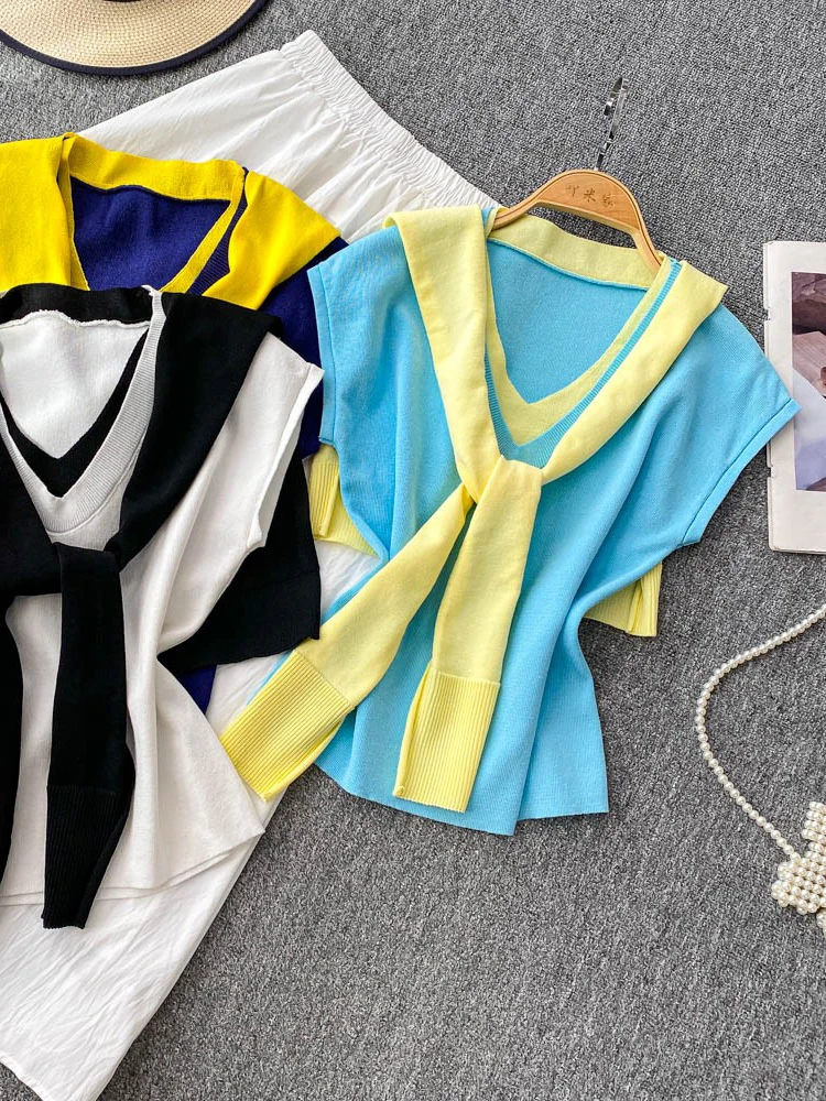 Hong Kong Sle Color Blo Sexy V Ne Svel Knitted T irt Women's New Design Trendy Ice Silk ort Sve Top
Hong Kong Sle Color Blo Sexy V Ne Svel Knitted T irt Women's New Design Trendy Ice Silk ort Sve Top