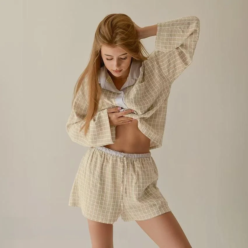 Клетчатый комплект irt orts, новый лоскутный открытый кардиган, топ, ботин, домашняя одежда, длинный све, повседневный осенний женский костюм
Клетчатый комплект irt orts, новый лоскутный открытый кардиган, топ, ботин, домашняя одежда, длинный све, повседневный осенний женский костюм