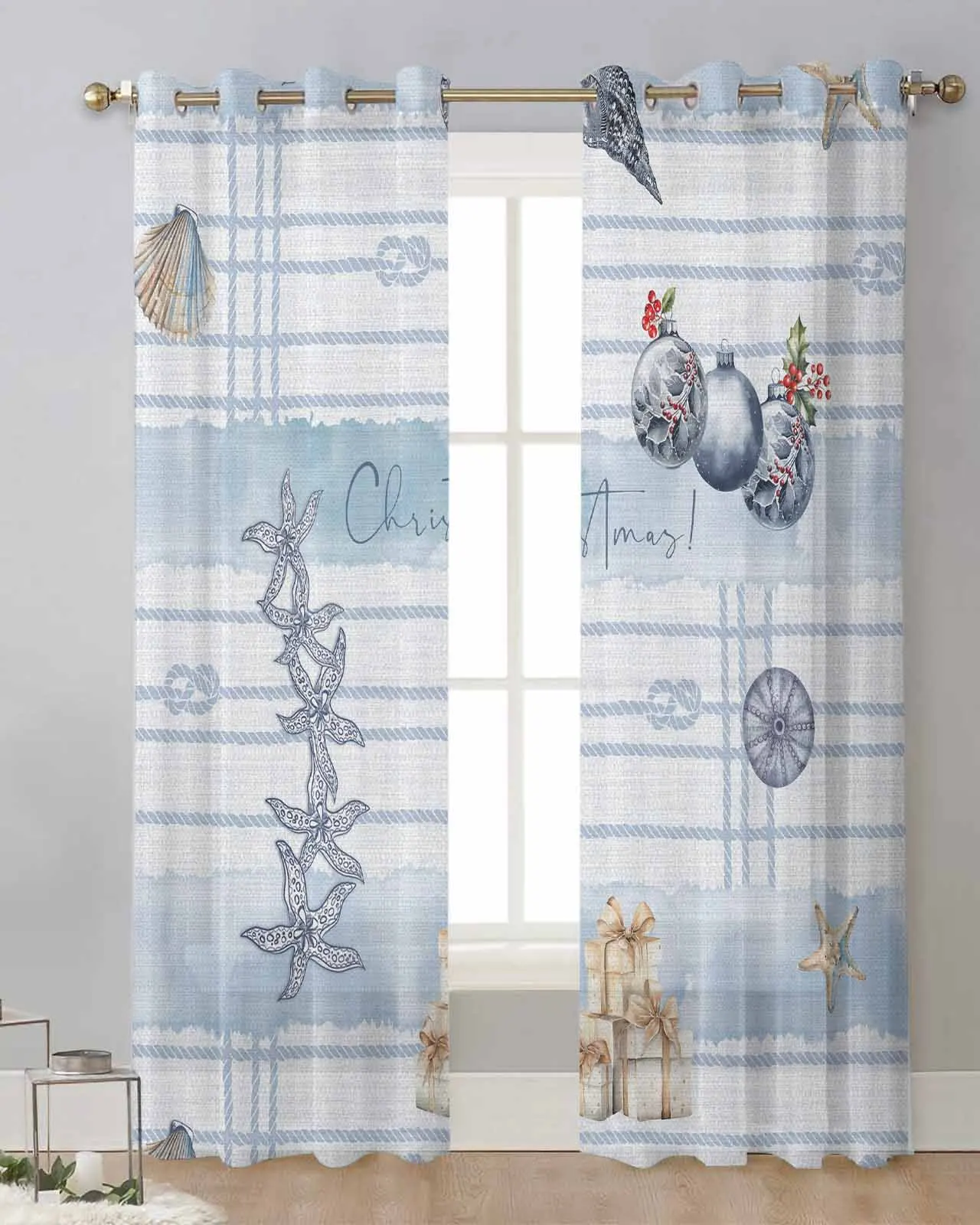 Christmas Conch Gift Sheer Curtains for Living Room Printed Tulle Window Curtain Luxury Home Balcony Decor Drapes
Christmas Conch Gift Sheer Curtains for Living Room Printed Tulle Window Curtain Luxury Home Balcony Decor Drapes