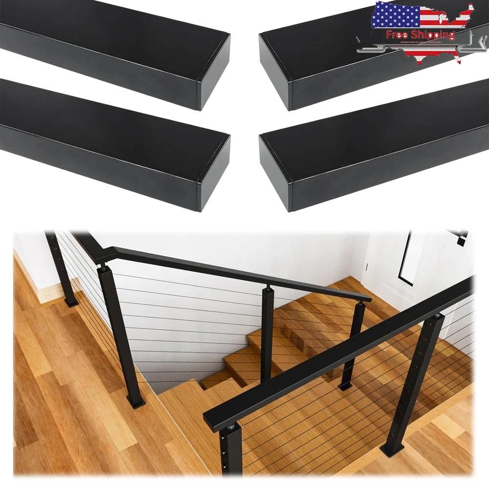 4Pack 6ft Stainless Steel Cable Railing Handrail Weldless Design Top Rail System Seamless Black Handrail Deck Stair Indoor
4Pack 6ft Stainless Steel Cable Railing Handrail Weldless Design Top Rail System Seamless Black Handrail Deck Stair Indoor