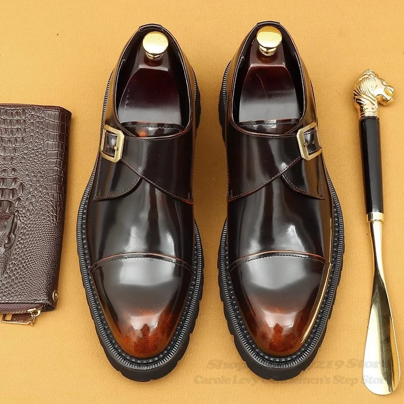 Thick Soled Height Increasing Leather Shoes for Men's Business Formal Genuine Leather Buckle Casual Paint British Shoes
Thick Soled Height Increasing Leather Shoes for Men's Business Formal Genuine Leather Buckle Casual Paint British Shoes