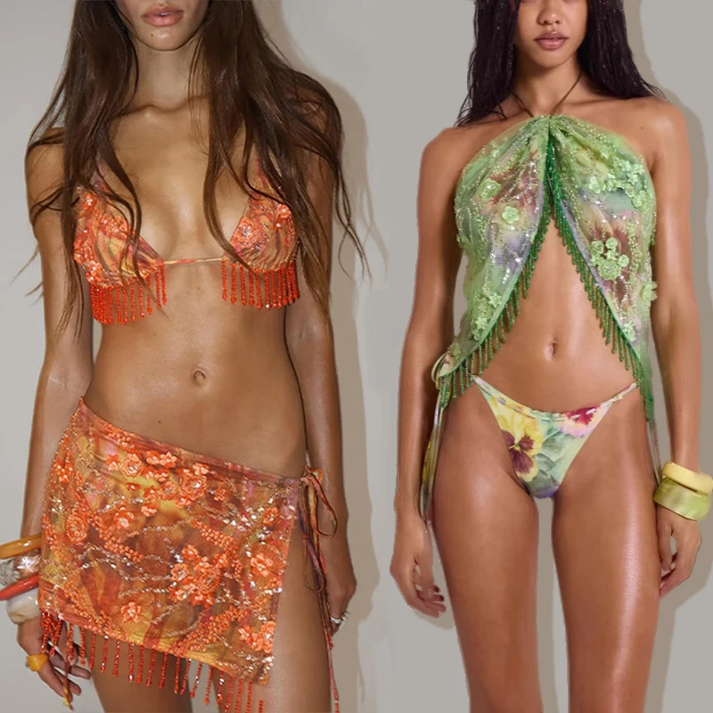 Летние каникулы, пляжная женская мини-юбка, модная женская короткая прямая юбка с блестками и принтом из бисера на шнуровке с цветочным принтом, два наряда
Летние каникулы, пляжная женская мини-юбка, модная женская короткая прямая юбка с блестками и принтом из бисера на шнуровке с цветочным принтом, два наряда