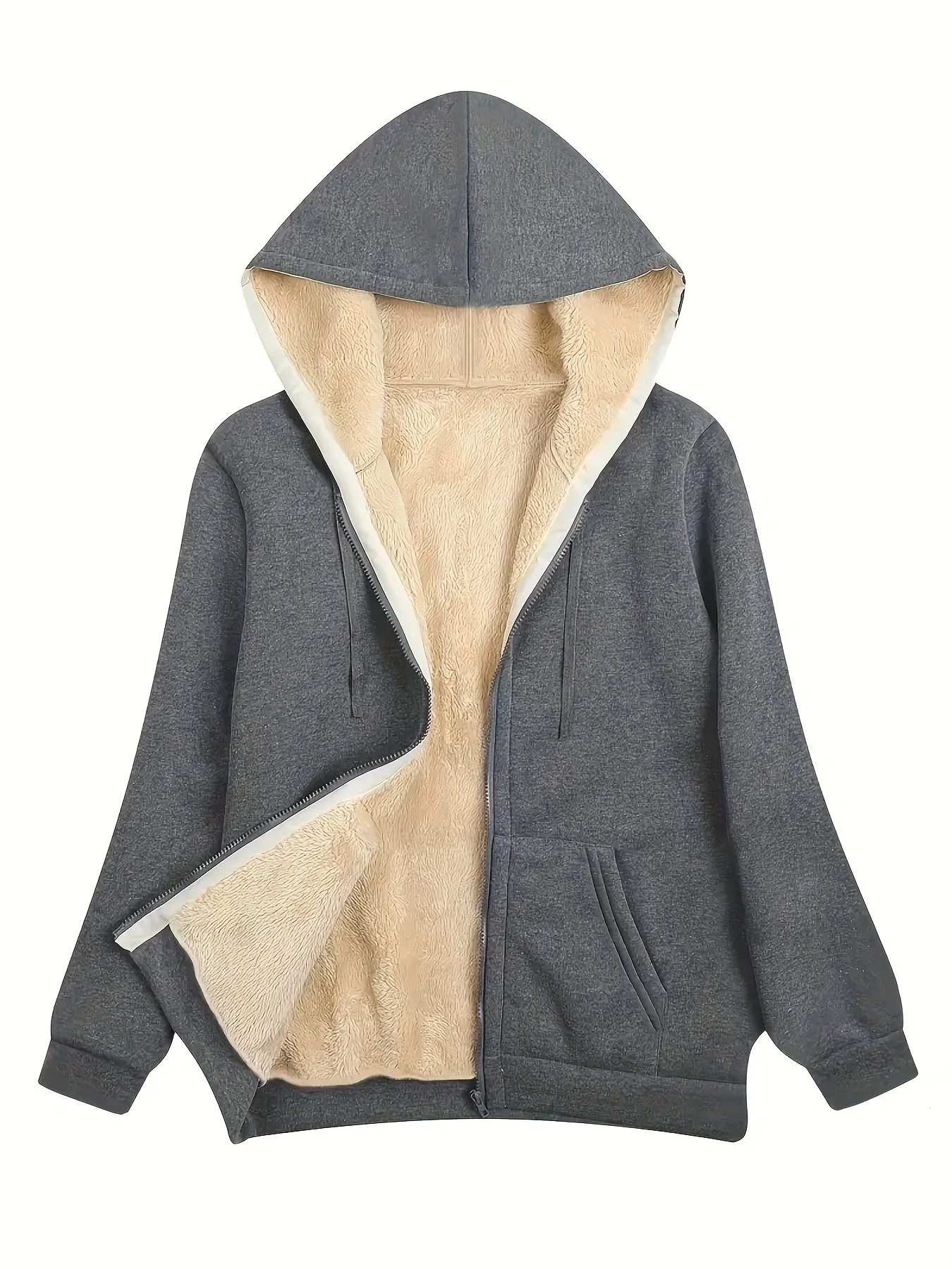 Plus size casual women's hooded sweatshirt jacket winter new warm plush hooded sweatshirt jacket casual solid color pocket top
Plus size casual women's hooded sweatshirt jacket winter new warm plush hooded sweatshirt jacket casual solid color pocket top
