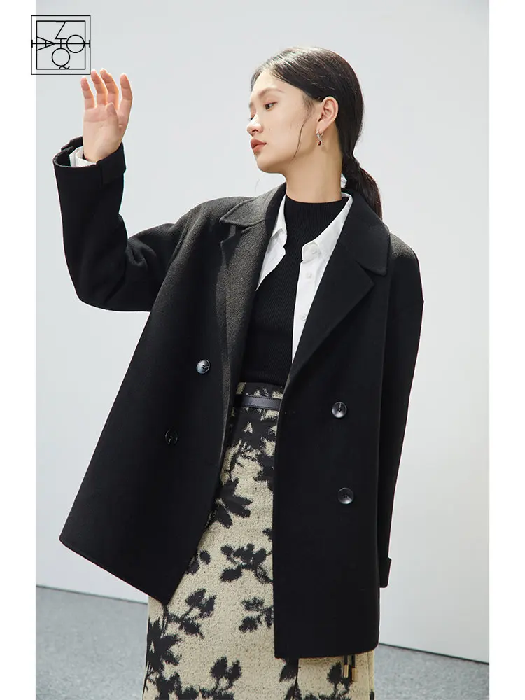 ZIQIAO 100% Wool Fleece Double-sided Woolen Coat Women Winter 2022 New Double-breasted Office Lady Solid Color Wool Suit Jacket
ZIQIAO 100% Wool Fleece Double-sided Woolen Coat Women Winter 2022 New Double-breasted Office Lady Solid Color Wool Suit Jacket