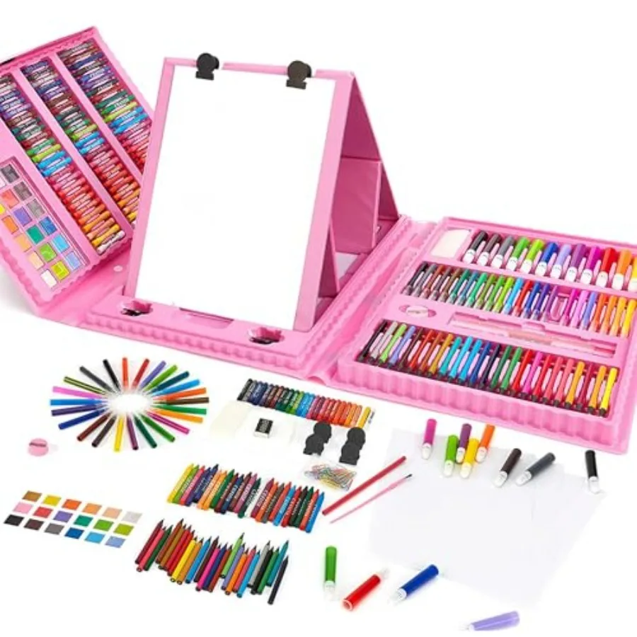 Drawing Painting Sets for Girls, Art Set Case Included Double Sided Trifold Easel, Art Supplies Sets with Oil Pastels, Crayons,
Drawing Painting Sets for Girls, Art Set Case Included Double Sided Trifold Easel, Art Supplies Sets with Oil Pastels, Crayons,