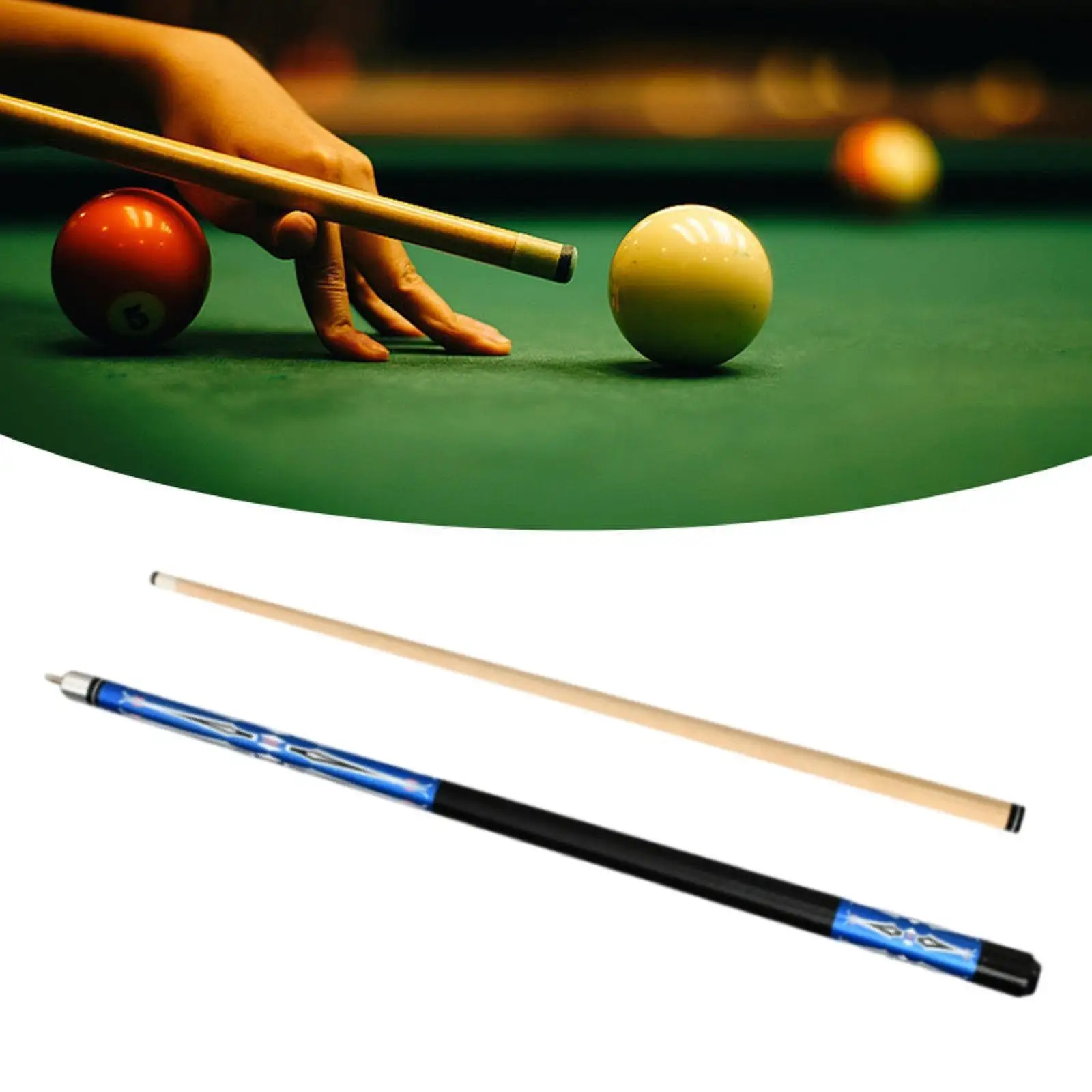 Portable Split Pool Cue 145cm Wood Two Piece Billiard Stick for Adult Nine Ball Sports Table Game
Portable Split Pool Cue 145cm Wood Two Piece Billiard Stick for Adult Nine Ball Sports Table Game