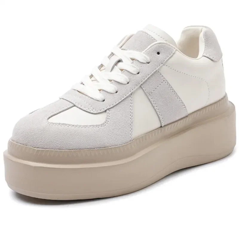 Кроссовки женские из натуральной кожи, массивная подошва, платформа, очень толстая подошва, скейтборд, Повседневная модная обувь, 6 см, весна-осень
Кроссовки женские из натуральной кожи, массивная подошва, платформа, очень толстая подошва, скейтборд, Повседневная модная обувь, 6 см, весна-осень