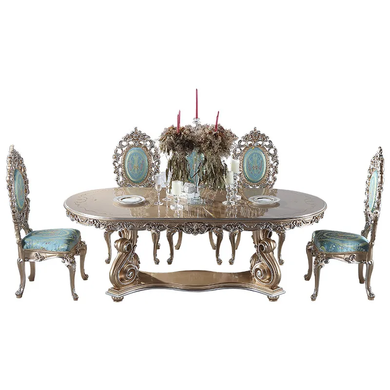 LHH French dining table and chair combination 1.9M European-style villa classic dining table
LHH French dining table and chair combination 1.9M European-style villa classic dining table