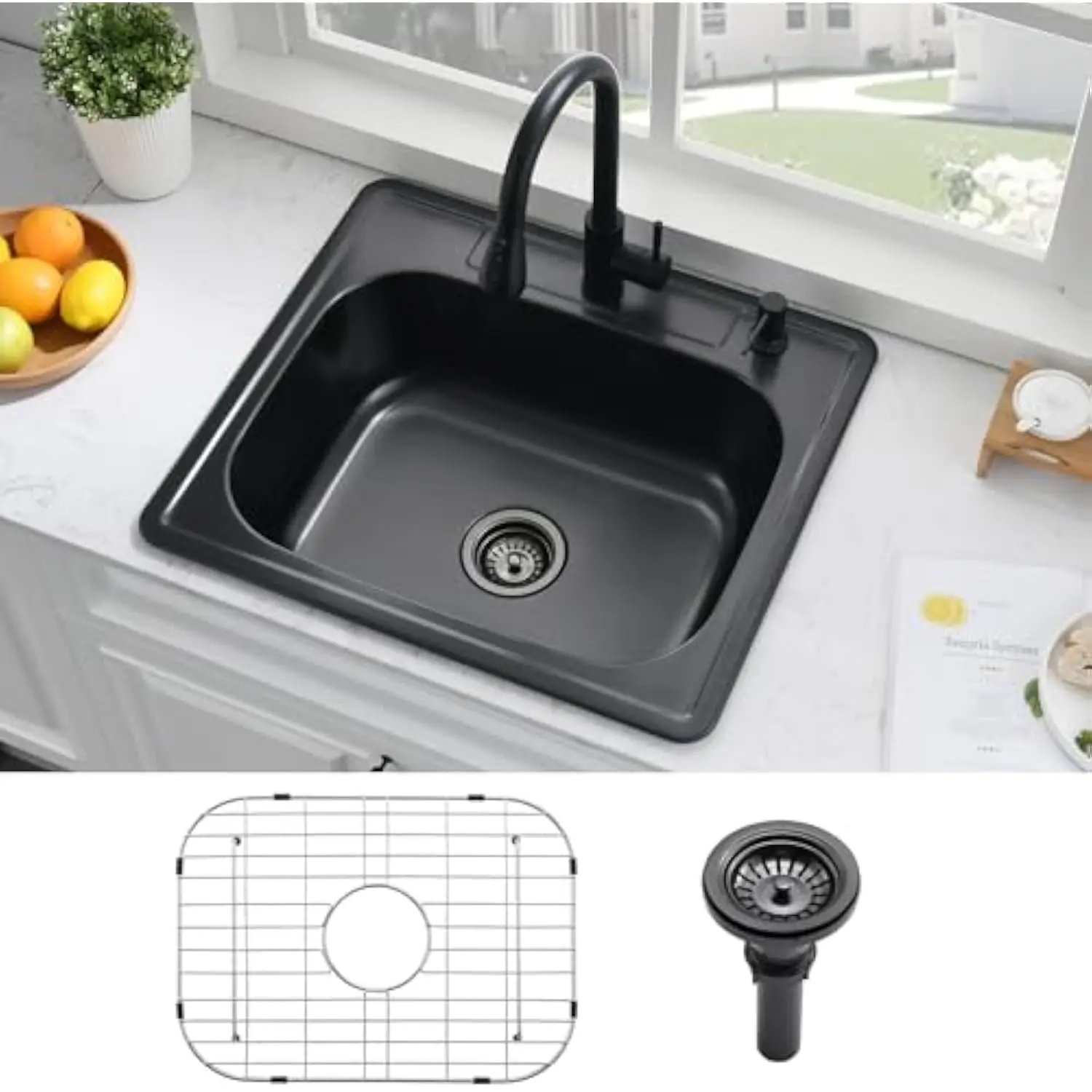 25 英寸 Black Drop in Kitchen Sink- 25X22 Drop in Rv Outdoor Sink Stainless Steel 18 Gauge Single Bowl Top Mount Kitchen Sink
25 英寸 Black Drop in Kitchen Sink- 25X22 Drop in Rv Outdoor Sink Stainless Steel 18 Gauge Single Bowl Top Mount Kitchen Sink