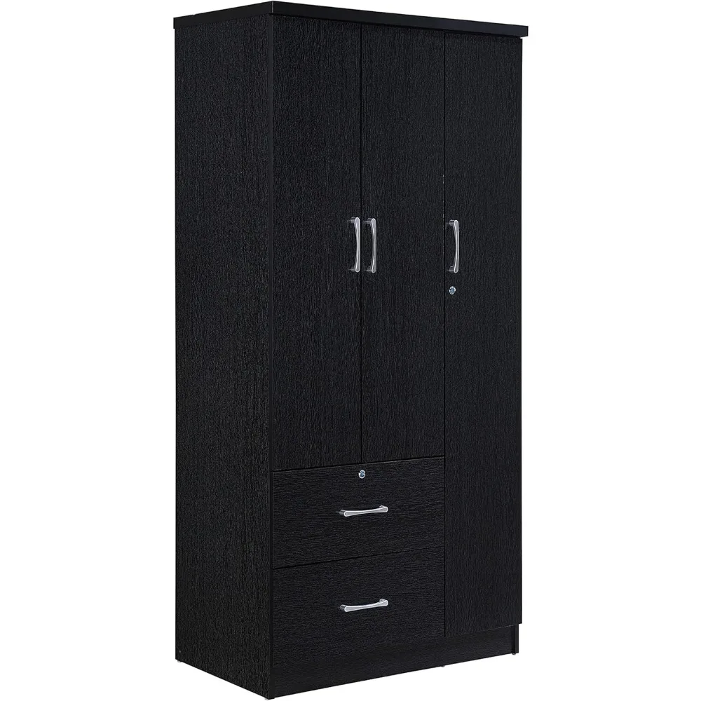 Bedroom Armoires, 21"D X 36"W X 72"H, Equipped with Three Shelves, Contructed of Durable Wood and Engineered Wood, Wardrobes
Bedroom Armoires, 21"D X 36"W X 72"H, Equipped with Three Shelves, Contructed of Durable Wood and Engineered Wood, Wardrobes