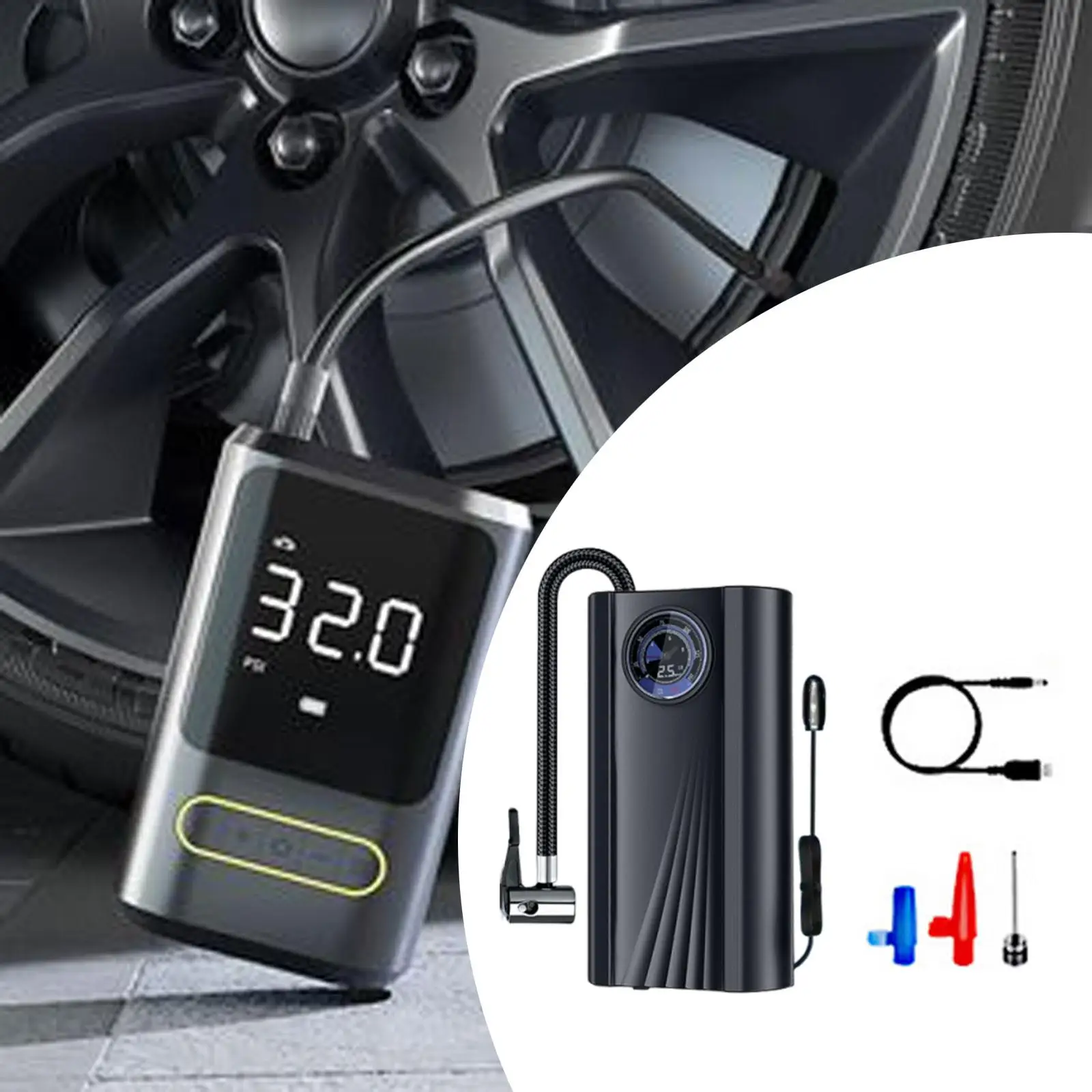 Universal Portable Air Pump Lightweight Car Tire Inflator Digital Pressure Gauge for Vehicle Use
Universal Portable Air Pump Lightweight Car Tire Inflator Digital Pressure Gauge for Vehicle Use