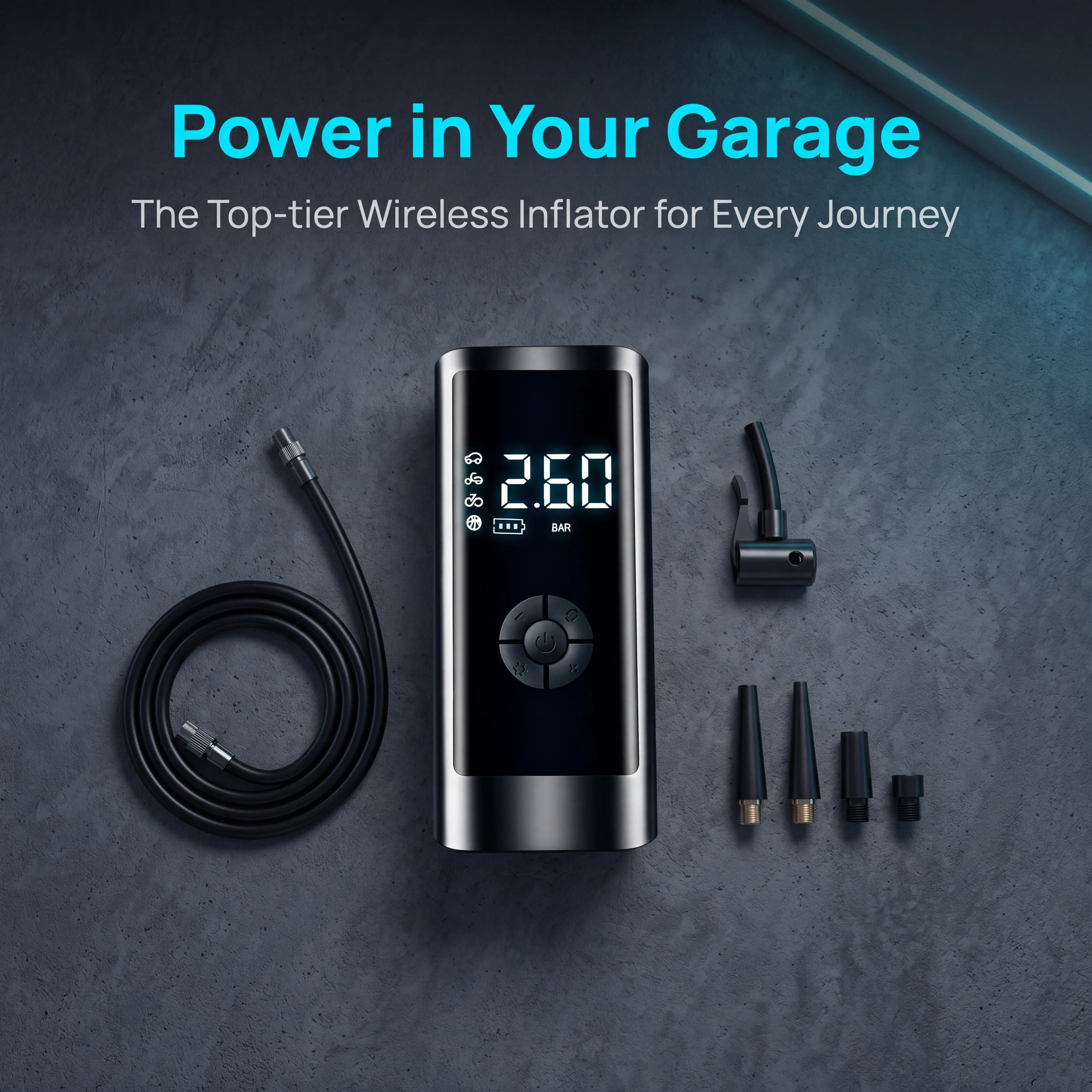 PR-1901 Wireless Car Air Pump 150PSI With LED Digital Display Power Bank for Motorcycle Bike Car Tires And Balls
PR-1901 Wireless Car Air Pump 150PSI With LED Digital Display Power Bank for Motorcycle Bike Car Tires And Balls