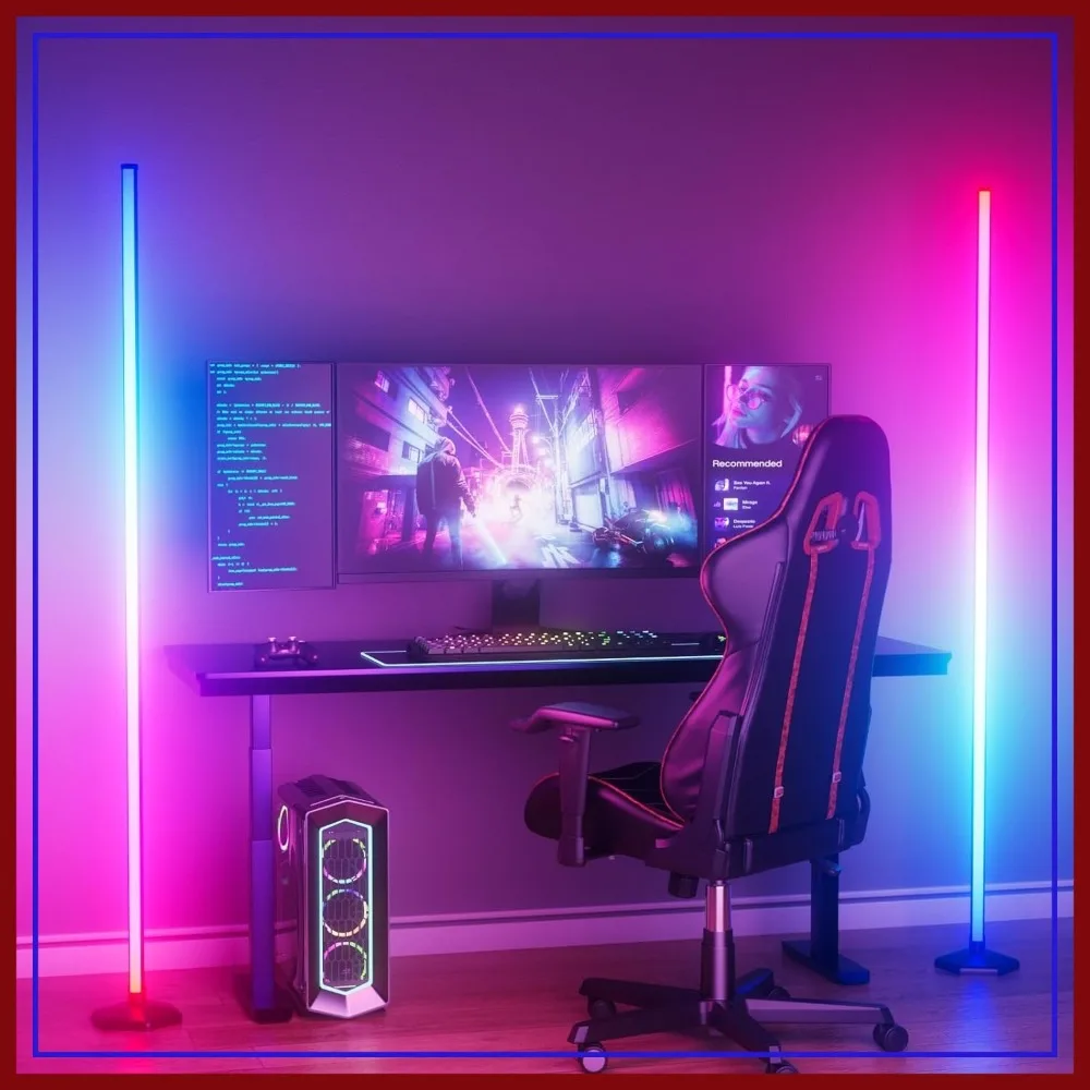 2PCS 65" Corner Floor Lamp, RGB Color Changing with Remote, Dimmable, Music Sync, Modern for Living Room Gaming Room
2PCS 65" Corner Floor Lamp, RGB Color Changing with Remote, Dimmable, Music Sync, Modern for Living Room Gaming Room