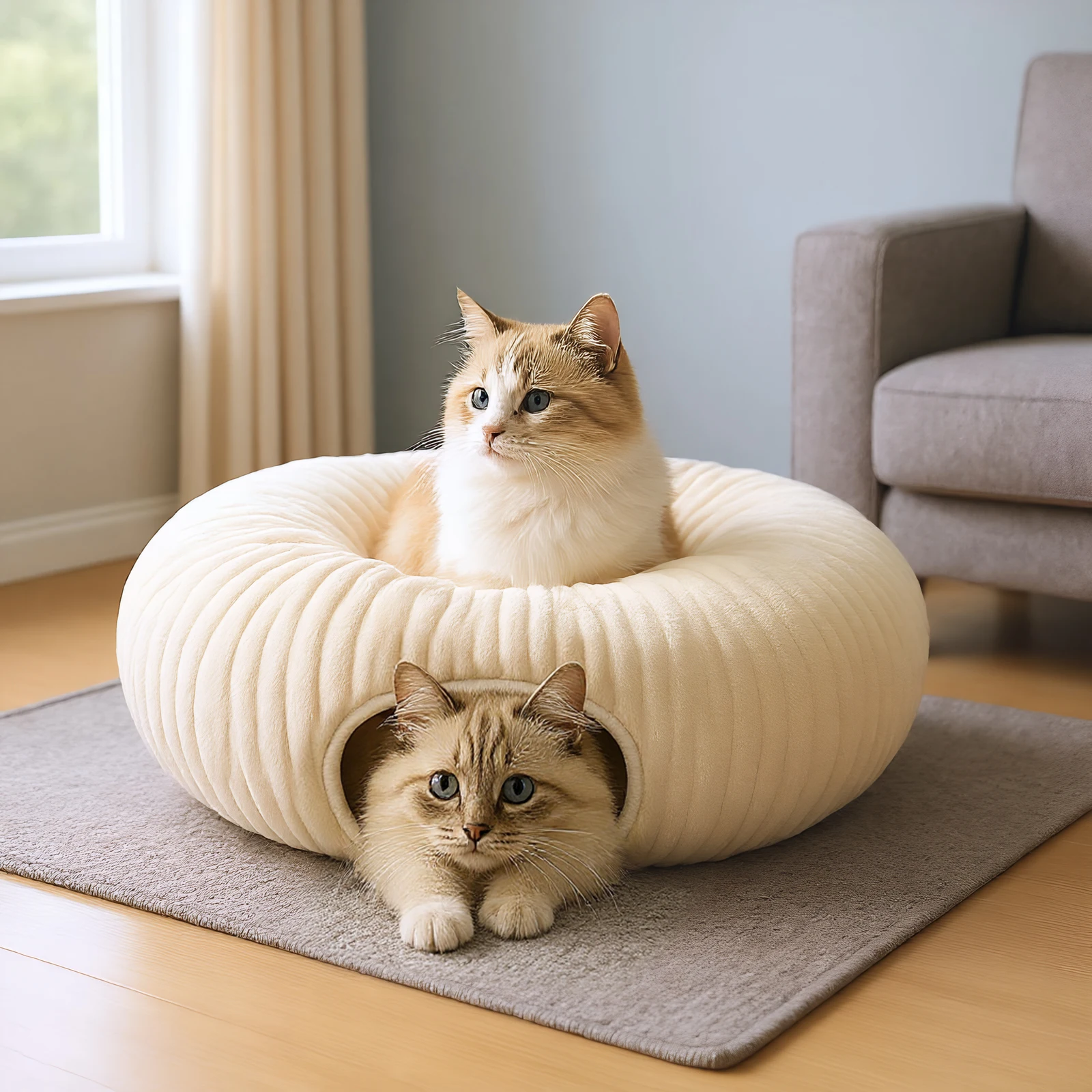 Плюшевая туннельная кровать для кошек с 40 игрушками для кошек 2-в-1 Пещерный пончик с ковриком Складной игровой туннель для домашних кошек Трубка для котенка, щенка
Плюшевая туннельная кровать для кошек с 40 игрушками для кошек 2-в-1 Пещерный пончик с ковриком Складной игровой туннель для домашних кошек Трубка для котенка, щенка