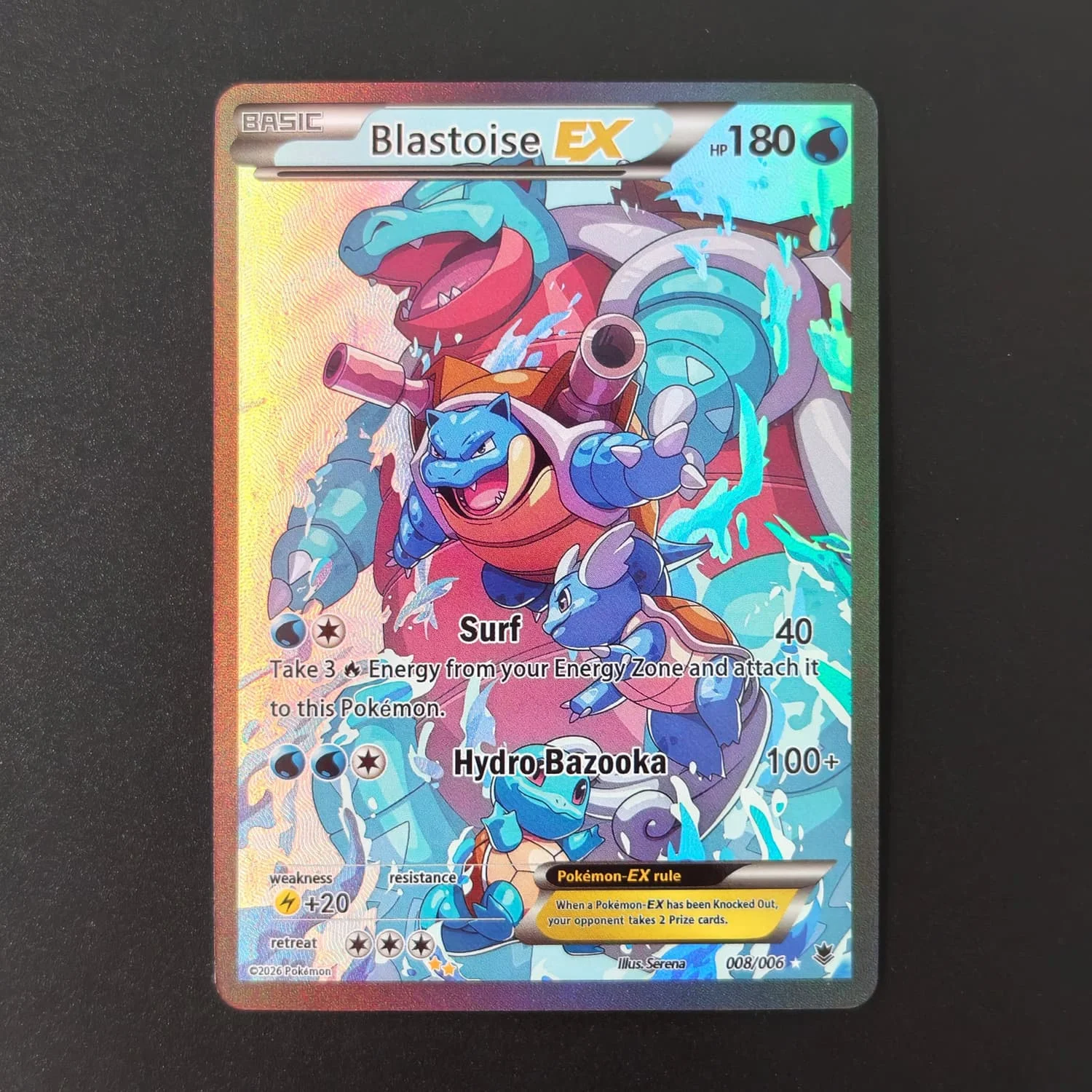 DIY Pokemon Blastoise EX 008/006 Holographic Texture English Version Full Art Premium Anime Collection Card Perfect Condition
DIY Pokemon Blastoise EX 008/006 Holographic Texture English Version Full Art Premium Anime Collection Card Perfect Condition