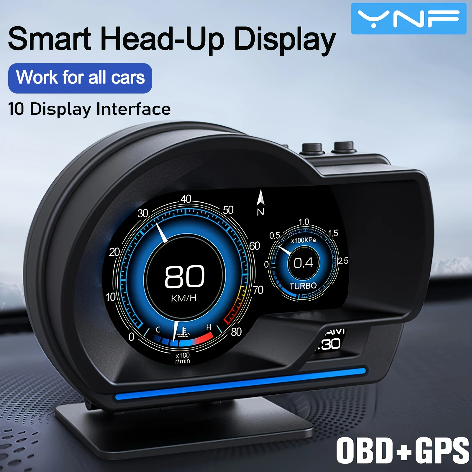 YNF OBD HUD Car Driving Computer, Auto Light Sensor, Fault Diagnostic, KM/MPH Switch, Universal for All Cars
YNF OBD HUD Car Driving Computer, Auto Light Sensor, Fault Diagnostic, KM/MPH Switch, Universal for All Cars