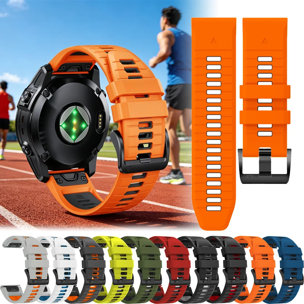 26/22mm Silicone Strap For Garmin Fenix E 8 Pro 51mm 47mm/Enduro 3 2/Epix Pro/Tactix 7 8 Quatix Quick Release Sports Bracelets
26/22mm Silicone Strap For Garmin Fenix E 8 Pro 51mm 47mm/Enduro 3 2/Epix Pro/Tactix 7 8 Quatix Quick Release Sports Bracelets