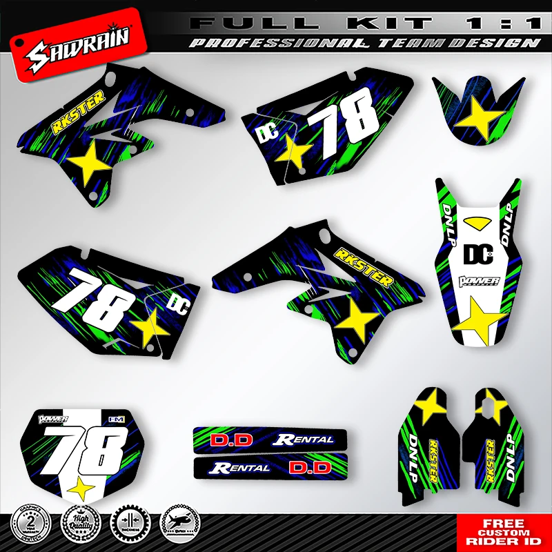 Sawrain Motorcycle Sticker Custom Team Graphics Decals Kit For SUZUKI RMZ250 2007 2008 2009 001
Sawrain Motorcycle Sticker Custom Team Graphics Decals Kit For SUZUKI RMZ250 2007 2008 2009 001