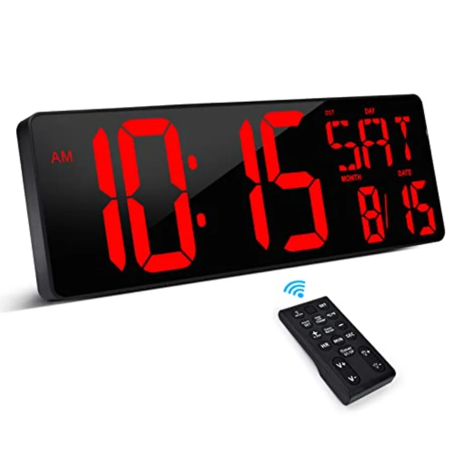 Large Digital Wall Clock with Remote Control, 16.5 Inch LED Large Display Count Up and Down Timer, Adjustable Brightness Alarm
Large Digital Wall Clock with Remote Control, 16.5 Inch LED Large Display Count Up and Down Timer, Adjustable Brightness Alarm