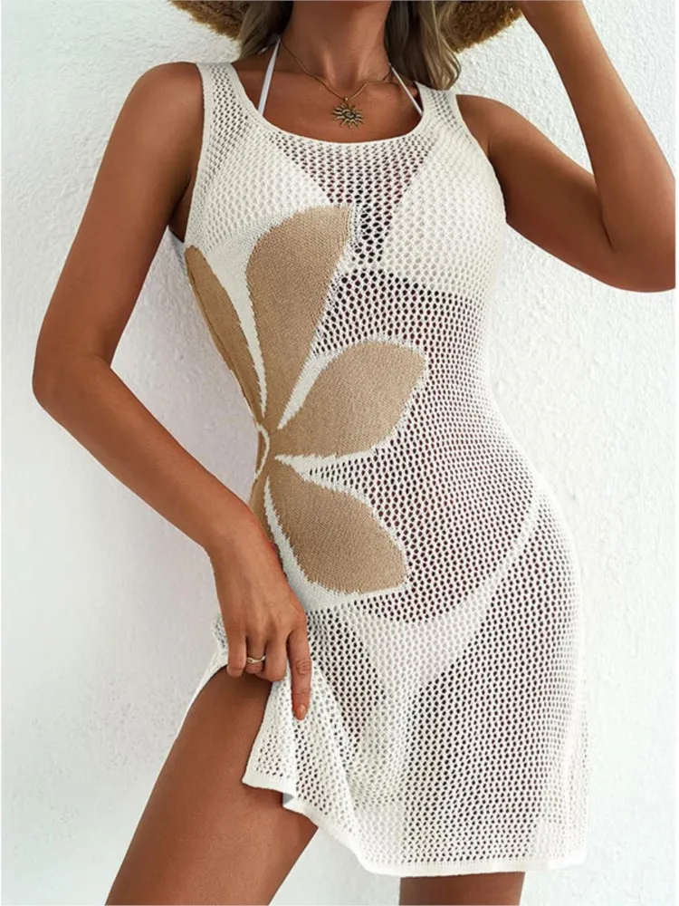 Sexy Women Knit Beach Dress Hollow-Out O-Neck Sleeveless Bikini Cover-Ups Dress Holiday Dress 2026 Summer Swimwear Beach
Sexy Women Knit Beach Dress Hollow-Out O-Neck Sleeveless Bikini Cover-Ups Dress Holiday Dress 2026 Summer Swimwear Beach